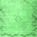 Square Persian Emerald Green Traditional Rug, tr3079emgrn