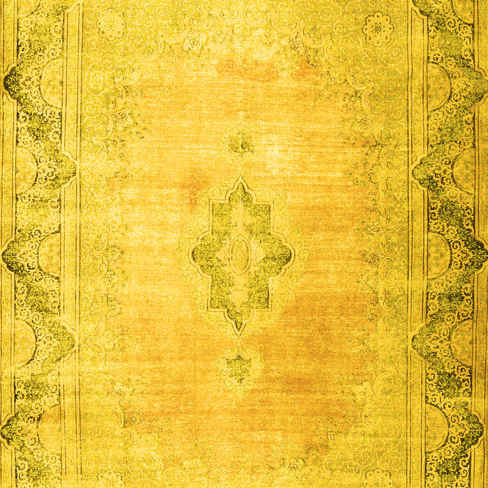 Machine Washable Persian Yellow Traditional Rug, wshtr3079yw