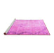 Sideview of Machine Washable Persian Pink Traditional Rug, wshtr3079pnk