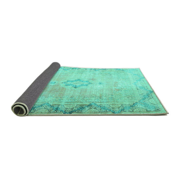 Sideview of Persian Turquoise Traditional Rug, tr3079turq