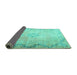 Sideview of Persian Turquoise Traditional Rug, tr3079turq