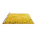 Sideview of Machine Washable Persian Yellow Traditional Rug, wshtr3079yw