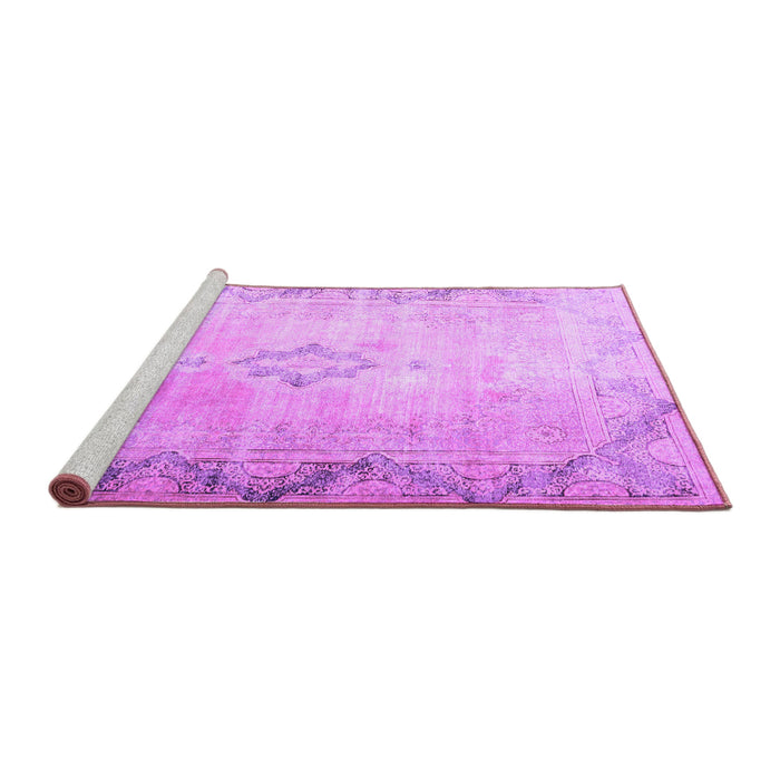 Sideview of Machine Washable Persian Purple Traditional Area Rugs, wshtr3079pur