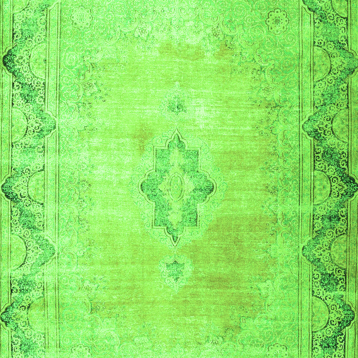 Serging Thickness of Machine Washable Persian Green Traditional Area Rugs, wshtr3079grn