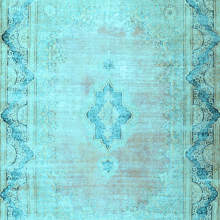 Machine Washable Persian Light Blue Traditional Rug, wshtr3079lblu