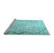 Sideview of Machine Washable Persian Light Blue Traditional Rug, wshtr3079lblu