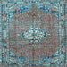 Square Persian Light Blue Traditional Rug, tr307lblu