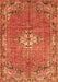 Serging Thickness of Machine Washable Persian Orange Traditional Area Rugs, wshtr307org