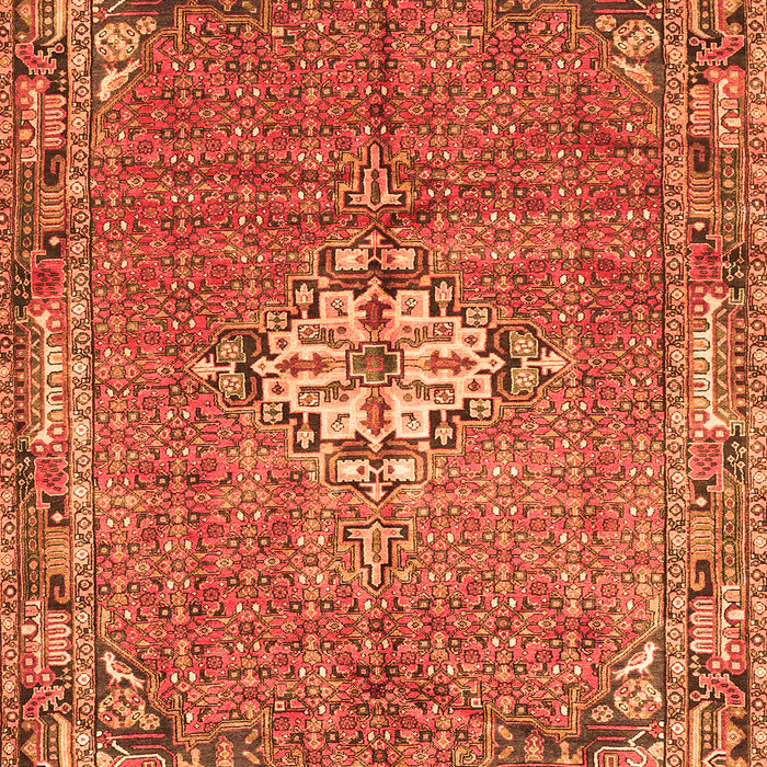 Serging Thickness of Machine Washable Persian Orange Traditional Area Rugs, wshtr307org