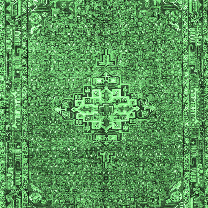Machine Washable Persian Emerald Green Traditional Area Rugs, wshtr307emgrn