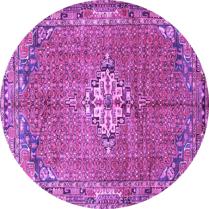 Round Persian Purple Traditional Rug, tr307pur