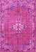 Machine Washable Persian Pink Traditional Rug, wshtr307pnk