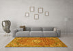 Machine Washable Persian Yellow Traditional Rug in a Living Room, wshtr307yw