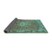 Sideview of Persian Turquoise Traditional Rug, tr307turq