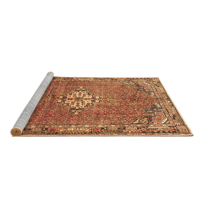 Sideview of Machine Washable Persian Brown Traditional Rug, wshtr307brn