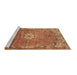 Sideview of Machine Washable Persian Brown Traditional Rug, wshtr307brn