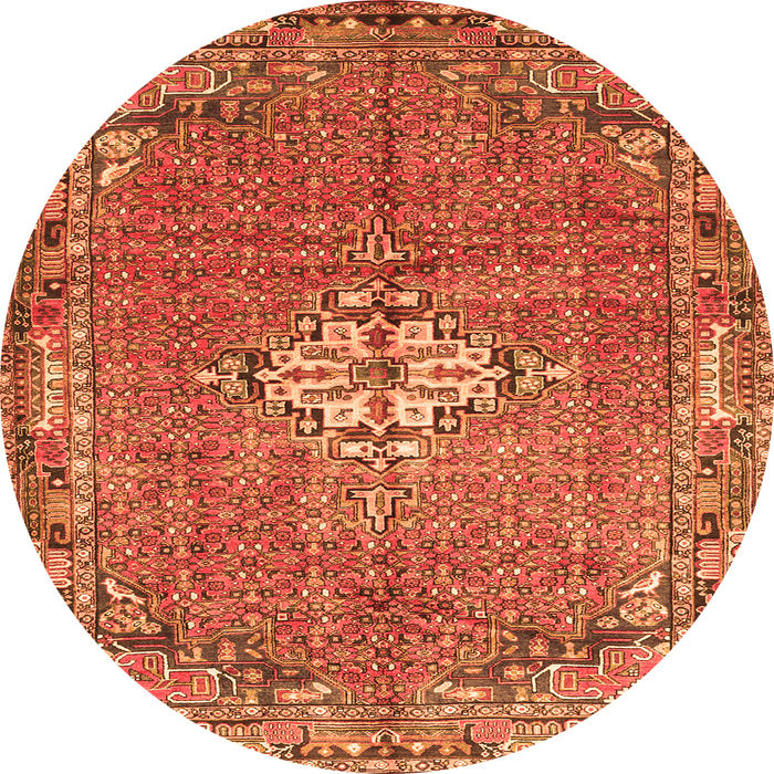 Square Persian Orange Traditional Rug, tr307org