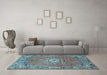 Machine Washable Persian Light Blue Traditional Rug in a Living Room, wshtr307lblu