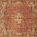 Square Persian Brown Traditional Rug, tr307brn