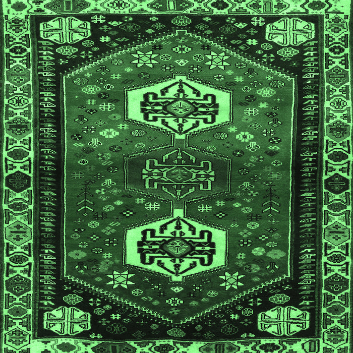 Square Machine Washable Persian Emerald Green Traditional Area Rugs, wshtr3080emgrn