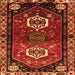 Round Machine Washable Persian Orange Traditional Area Rugs, wshtr3080org