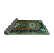 Sideview of Persian Turquoise Traditional Rug, tr3080turq