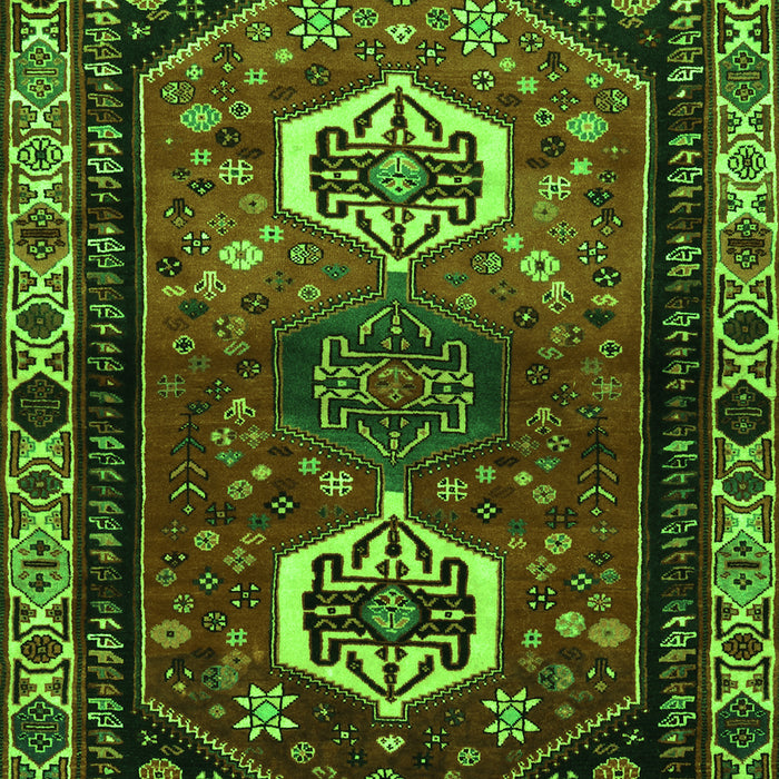 Serging Thickness of Machine Washable Persian Green Traditional Area Rugs, wshtr3080grn