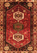 Serging Thickness of Machine Washable Persian Orange Traditional Area Rugs, wshtr3080org