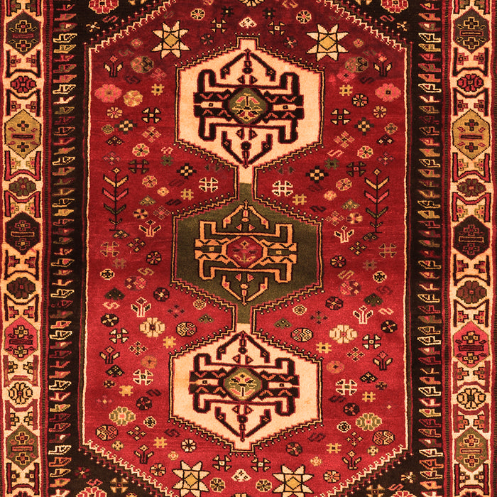 Serging Thickness of Machine Washable Persian Orange Traditional Area Rugs, wshtr3080org