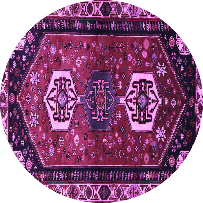 Round Persian Purple Traditional Rug, tr3080pur