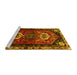 Sideview of Machine Washable Persian Yellow Traditional Rug, wshtr3080yw