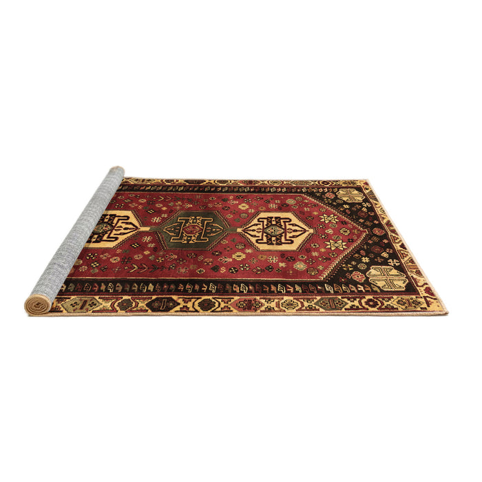 Sideview of Machine Washable Persian Brown Traditional Rug, wshtr3080brn