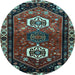Round Persian Light Blue Traditional Rug, tr3080lblu