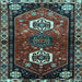 Square Machine Washable Persian Light Blue Traditional Rug, wshtr3080lblu