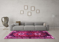 Machine Washable Persian Pink Traditional Rug, wshtr3080pnk