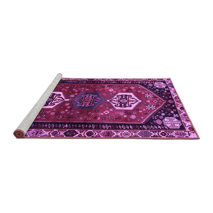 Sideview of Machine Washable Persian Purple Traditional Area Rugs, wshtr3080pur