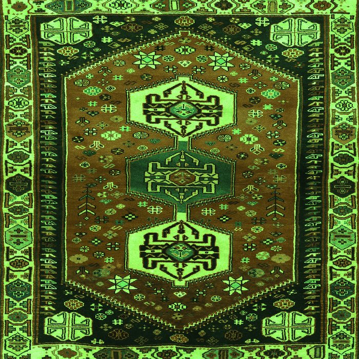Round Machine Washable Persian Green Traditional Area Rugs, wshtr3080grn