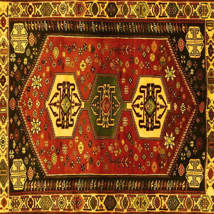 Square Persian Yellow Traditional Rug, tr3080yw