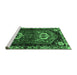 Sideview of Machine Washable Persian Emerald Green Traditional Area Rugs, wshtr3080emgrn