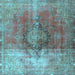 Square Persian Light Blue Traditional Rug, tr3081lblu