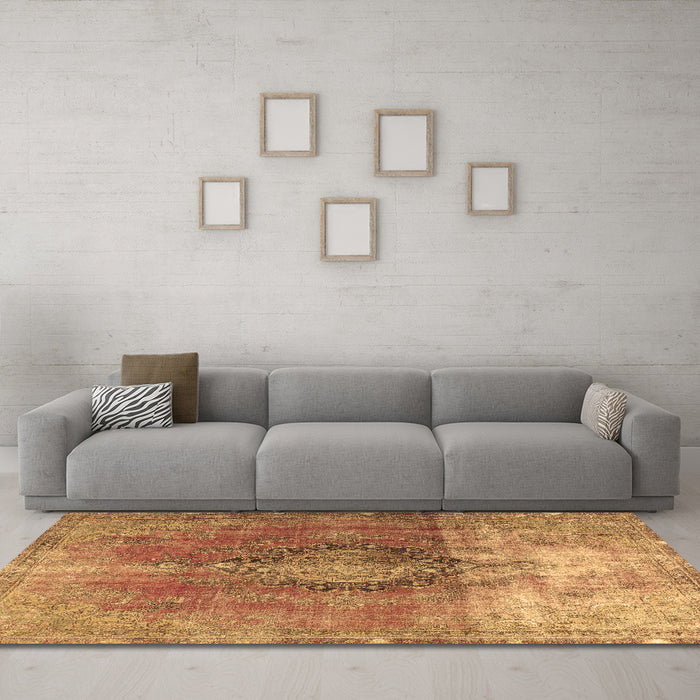 Machine Washable Persian Brown Traditional Rug in a Living Room,, wshtr3081brn