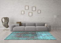 Machine Washable Persian Light Blue Traditional Rug, wshtr3081lblu