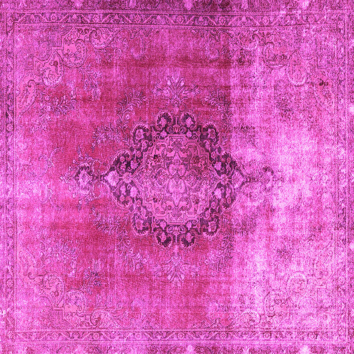 Square Machine Washable Persian Pink Traditional Rug, wshtr3081pnk