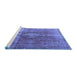 Sideview of Machine Washable Persian Blue Traditional Rug, wshtr3081blu