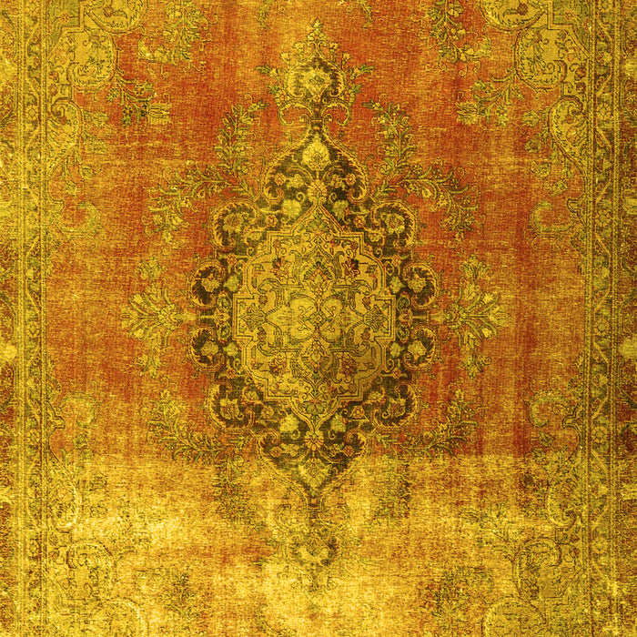 Machine Washable Persian Yellow Traditional Rug, wshtr3081yw