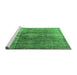 Sideview of Machine Washable Persian Emerald Green Traditional Area Rugs, wshtr3081emgrn