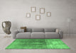 Machine Washable Persian Emerald Green Traditional Area Rugs in a Living Room,, wshtr3081emgrn