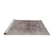 Sideview of Machine Washable Traditional Rose Dust Purple Rug, wshtr3082