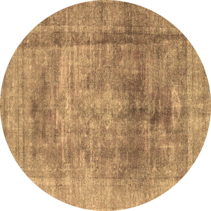 Round Persian Brown Traditional Rug, tr3082brn