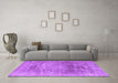 Machine Washable Persian Purple Traditional Area Rugs in a Living Room, wshtr3082pur